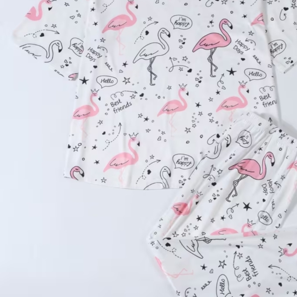 Flamingo Print Kids Pajamas